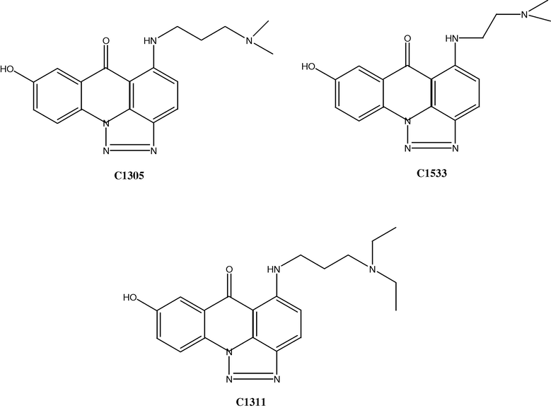 Examples of antitumor acridone derivatives.