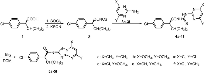 The synthetic routes of the target compounds.
