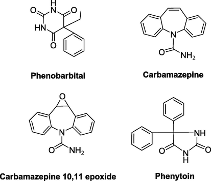 Chemical structures of some antiepileptic drugs.