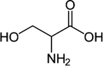 Chemical structure of serine molecule.
