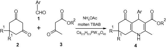 Cs2.5H0.5PW12O40-catalysed unsymmetric Hantzsch reaction.