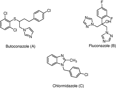Some azoles containing antifungal agents.