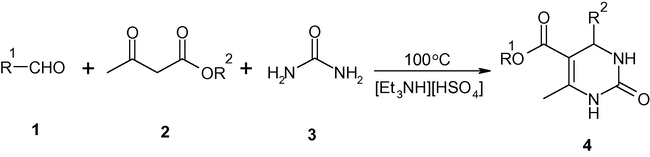 [Et3NH][HSO4]-catalyzed Biginelli reaction.