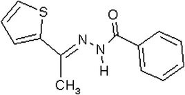 Proposed structure of 2-acetylthiophene benzoyl hydrazone.