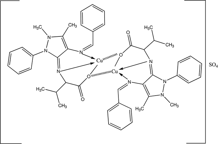 Structure of complex (1).