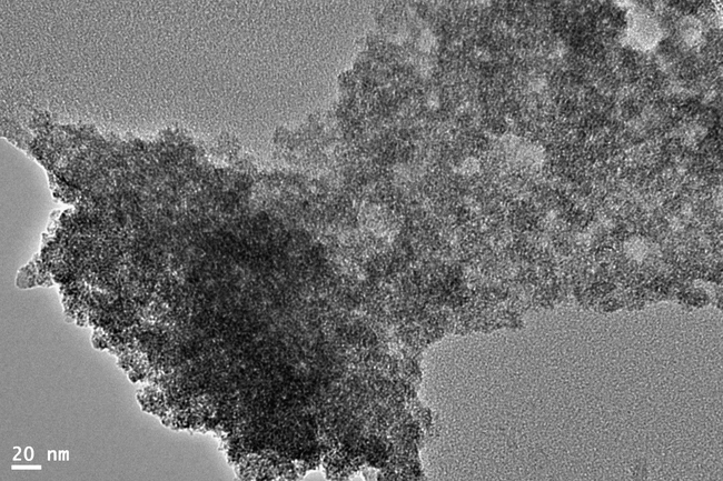 TEM micrograph of PANI/SnO2 nanocomposite.