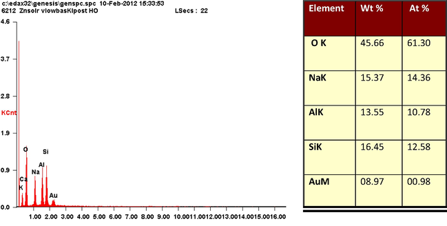EDS analysis of zeolite-Alpha.