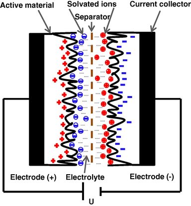 Sketch of the electrochemical double layer capacitor.