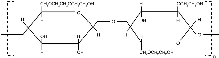 Structure of hydroxyethyl cellulose.