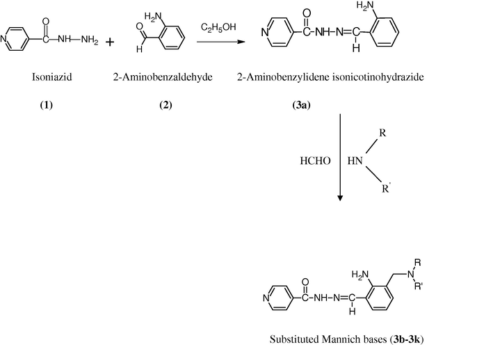Synthetic pathway for the formation of the title compounds.