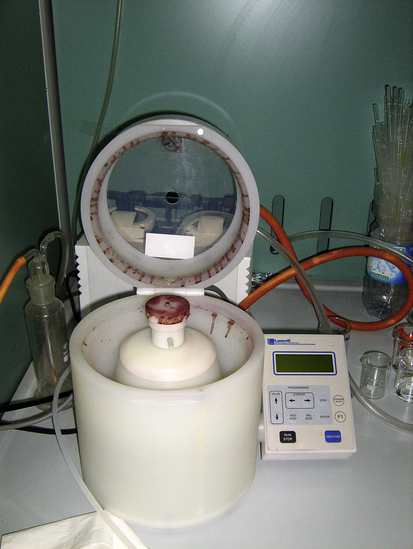 Photo of experimental apparatus used for spin coating.