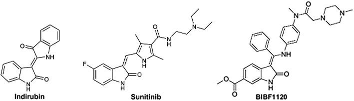 Structures of indolin-2-one derivatives.