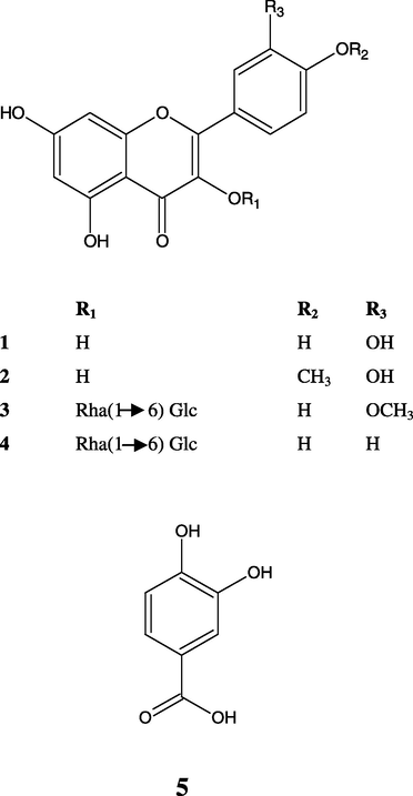 Chemical structures of compounds 1–5.