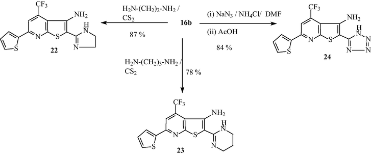 Synthesis of compounds 22–24.