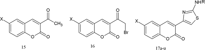 Synthesised arylamino-bromocoumarin-thiazole derivatives.