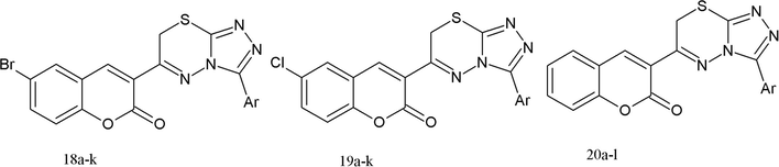 Synthesised triazolo-thiadiazinyl coumarin derivatives.