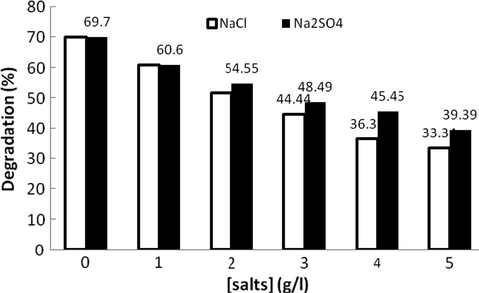 Degradation of mixture IV “sodium chloride and sodium sulphate effect”.