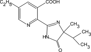 Chemical structure of imazethapyr.