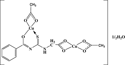Structure of the Cu(II) acetate complex,[Cu2L(Ac)2]·½H2O (5).
