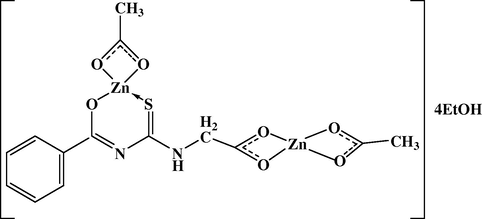 Structure of the Zn(II) acetate complex,[Zn2(L)(Ac)2]·4EtOH (8).