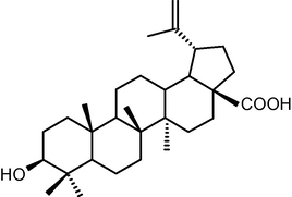 Structure of betulinic acid.
