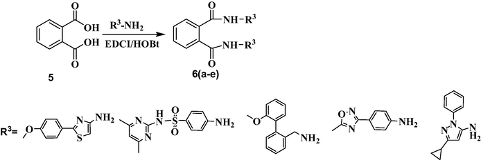 Synthetic route for new phthalic acid diamide derivatives 6(a–e).