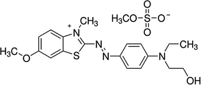 Structure of the dye basic blue 41.