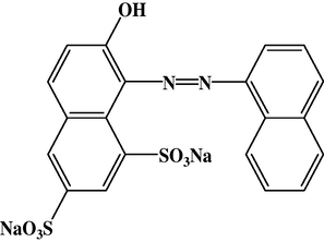Structure of Ponceau 6R dye.
