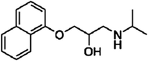Structure of propranolol.