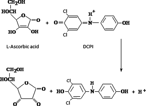 The reduction of 2,6-dichlorophenolindophenol (DCPI) by l-ascorbic acid used as a test reaction for the high-performance stopped-flow apparatus.