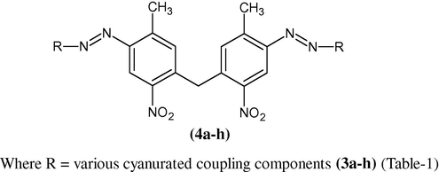 General structure of reactive dyes (4a–h).