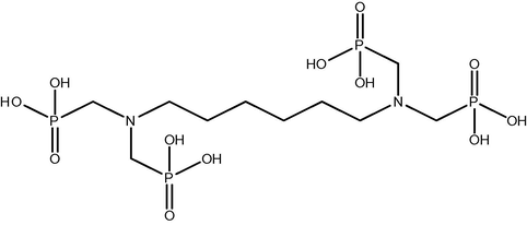 Structure of hexamethylenediamine tetra(methylene phosphonic acid) (HMDTMPA).