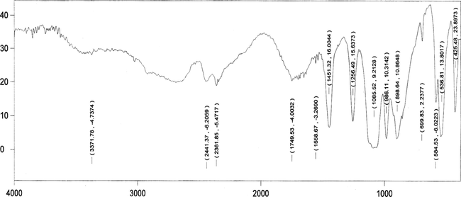 FTIR Spectra of polystyrene based BMP composite membrane.