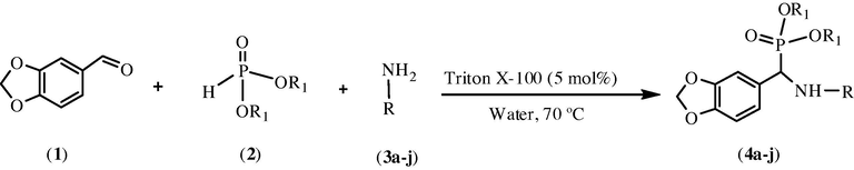 Synthesis of α-aminophosphonates catalyzed by Triton X-100.
