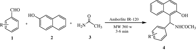 The synthesis of 1-amidoalkyl-2-naphthols.