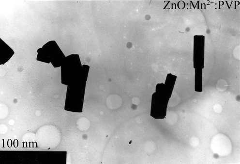 TEM image of PVP encapsulated ZnO:Mn2+.