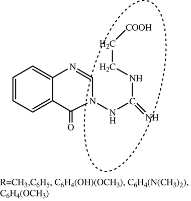 3-(3-(2-Substituted-4-oxoquinazolin-3(4H)-yl) guanidino)propanoicacid derivatives.