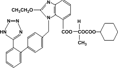 Chemical structure of Candesartan cilexetil.