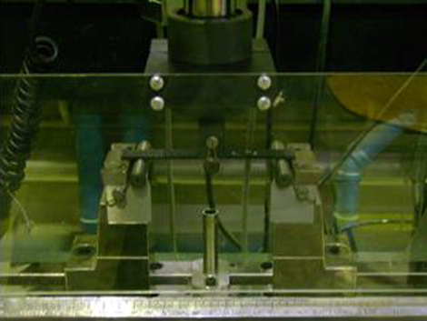 Three point bending test.