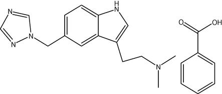 Structure of rizatriptan benzoate.
