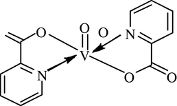 Structure of bis(picolinato)oxovanadium(IV).