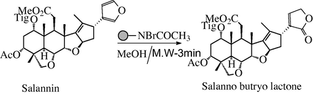 Oxidation of salannin using the N-bromoacetamide resin.