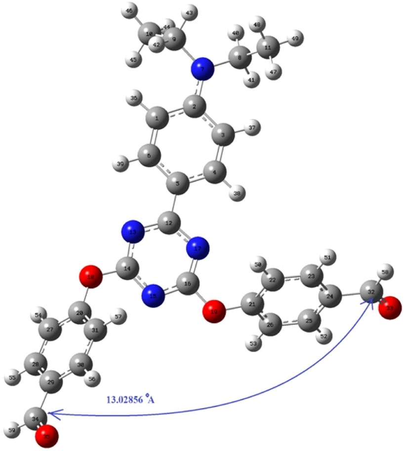 Optimized structure of compound 5.