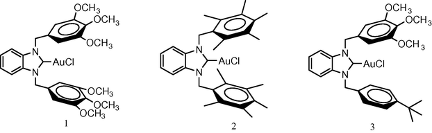 Gold(I) N-heterocyclic carbene complexes.
