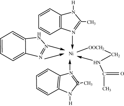 Structure of [Ni(B)2(BT)(Gly]Cl.