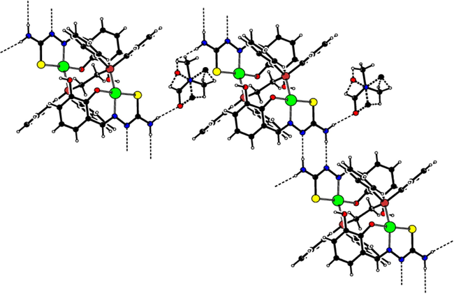 Intermolecular hydrogen bonding interactions of 1.