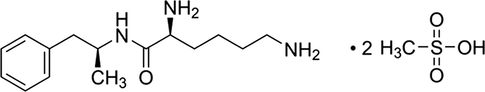 Chemical structure of lisdexamfetamine dimesylate.