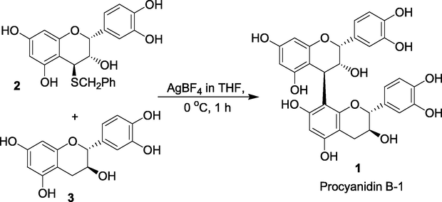 Interflavanyl bond formation in procyanidins under neutral conditions.