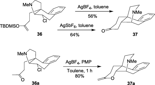 AgBF4-mediated synthesis of morphinans.
