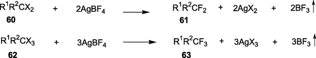 Exchange-fluorination by reaction with AgBF4.